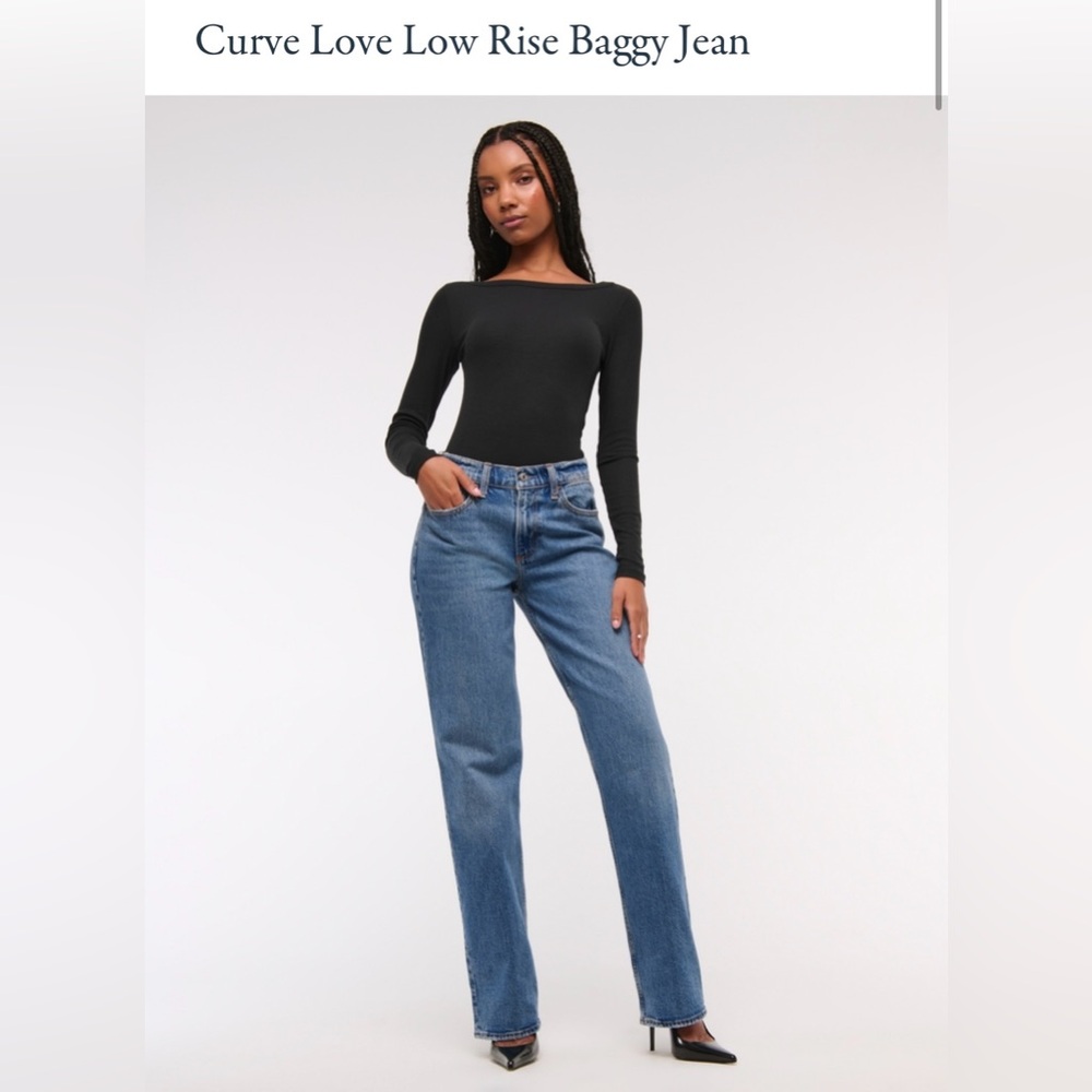 Abercrombie & Fitch Curve Love Low Rise Baggy Jean- Size 30/10R (Medium Wash)